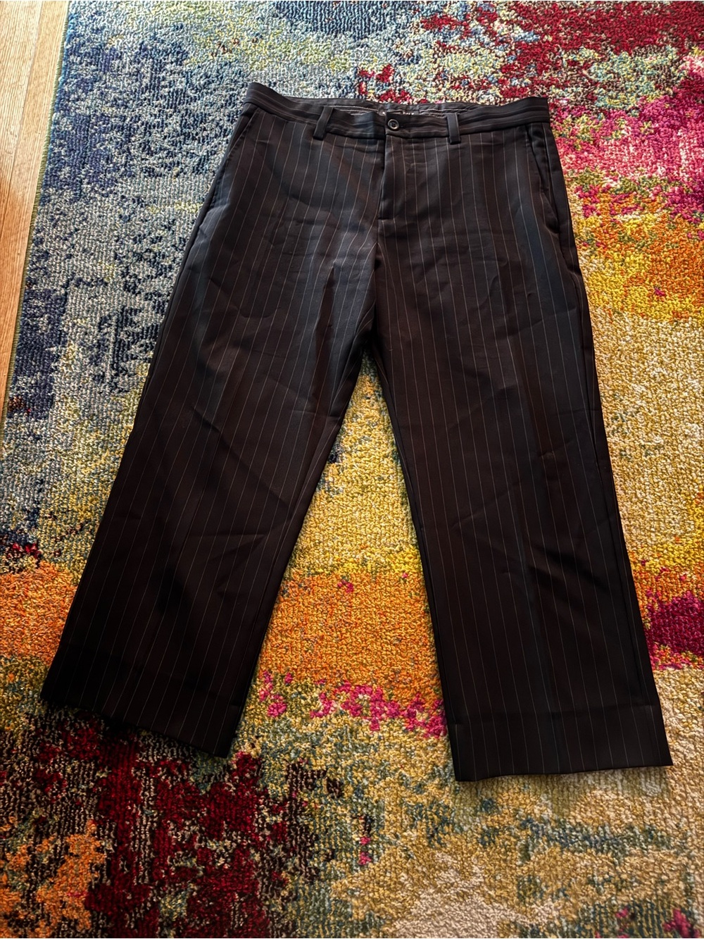 Kenneth Cole Black Pinstripe Dress Pants